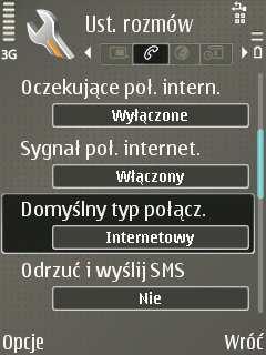 Oznacza to, Ŝe domyślnym sposobem nawiązywania połączeń będzie telefonia internetowa, jeśli tylko będzie dostępna.