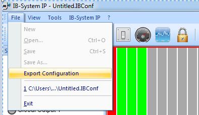 6.2 Eksport konfiguracji do pliku w programie IB-System IP W programie IB-System IP klikamy File a