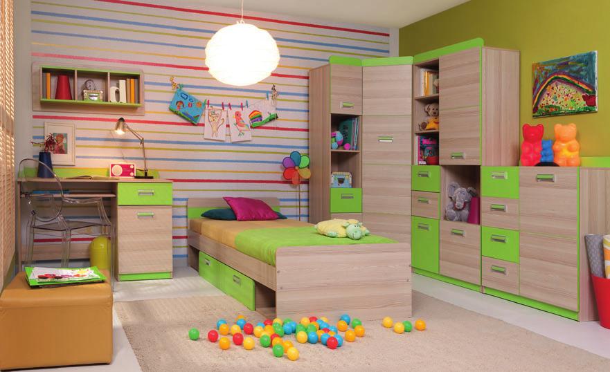 Kolekcja SIGO regał 3d2s 479 PLN 80/190/40 cm Świat małego człowieka zaczyna się w jego pokoju.