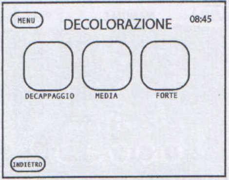 Ekran DECOLORIZATION (dekoloryzacja) pojawi się po wybraniu tej funkcji z menu ATOMATIC.