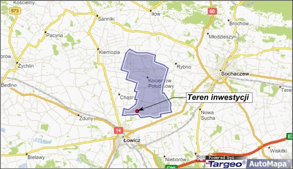 Budowa obiektów inwentarskich w Łaguszewie Raport o oddziaływaniu na środowisko źródło: mapa.