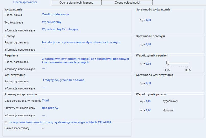 zadanie scharakteryzować system grzewczy oraz dokonać oceny sprawności systemu