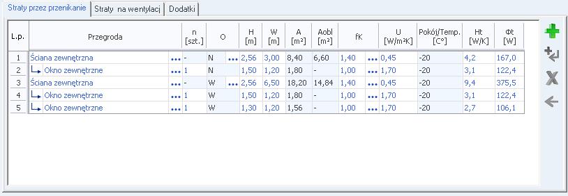 Opis obliczeń strat ciepła w pomieszczeniu pobrania danych z ArCADia ARCH. program automatycznie przeniesie wpisaną w architekturze kubaturę pomieszczenia.