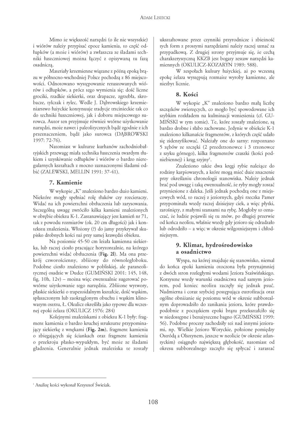 Mimo że większość narzędzi (o ile nie wszystkie) i wiórów należy przypisać epoce kamienia, to część odłupków (a może i wiórów) a zwłaszcza ze śladami techniki łuszczniowej można łączyć z opisywaną tu