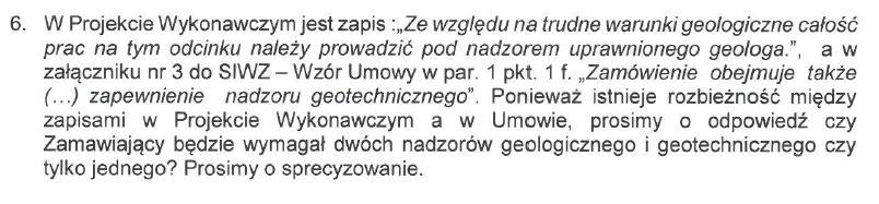 Roboty należy wykonać zgodnie z projektem przewiertem, bezwykopowo. 0,98 Zamawiający zamieszcza projekt techniczny opaski brzegowej załącznik nr 2.