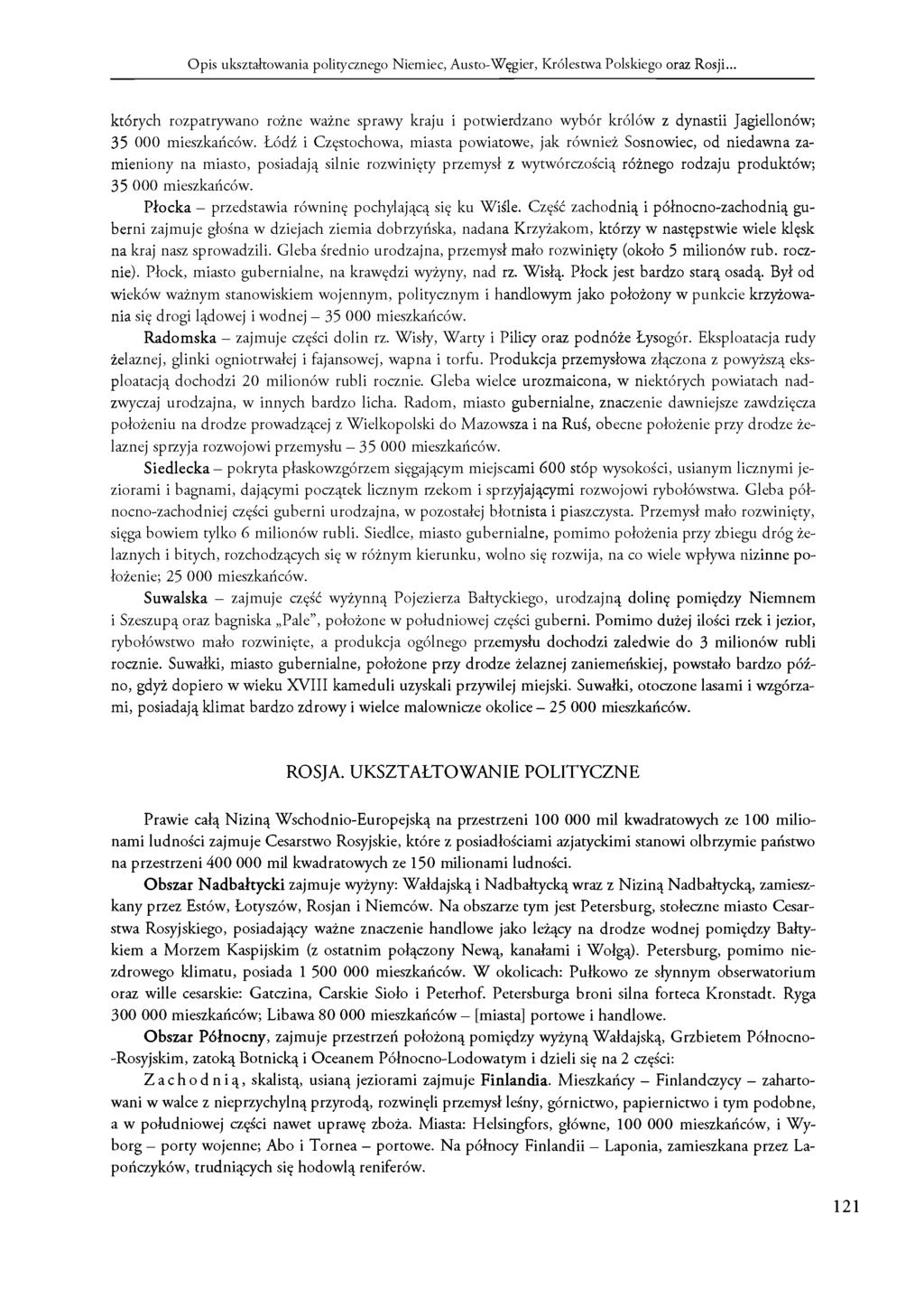 Opis ukształtowania politycznego Niemiec, Austo-Węgier, Królestwa Polskiego oraz Rosji.