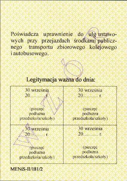 wydawane do roku szkolnego 2010/2011; zachowują ważność do czasu ukończenia przez dziecko niepełnosprawne wychowania