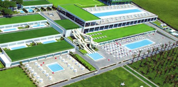 POKOJE: w budynku głównym: 489 pokoi Design (5 dla niepełnosprawnych), 10 pokoi rodzinnych (salon i sypialnia połączone drzwiami), 20 suit rodzinnych (sypialnia i