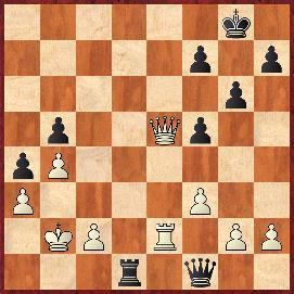 Kb2 a4 29.b4 Hc4 30.We3 Hf1?! Dokładniejsze było 30 Wd5. Po ruchu w tekście białe stoją lepiej 31.We2 Wd1 Przewaga czarnych jest tylko optyczna 32.Hb5! Wb1?