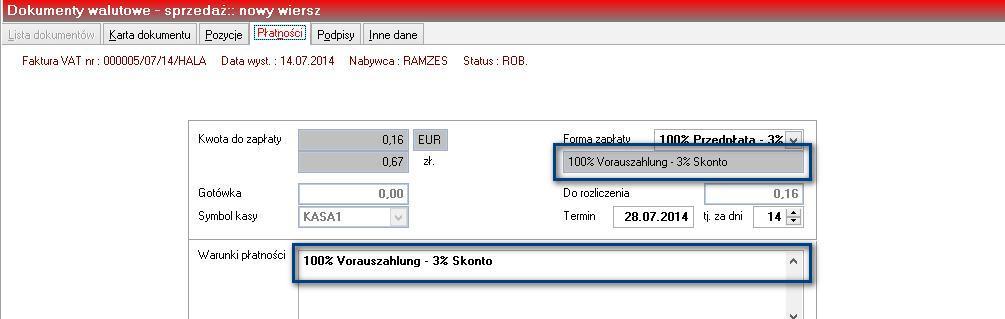 Przykład 3 Faktura wystawiana w języku obcym - 2. Uwagi 1.