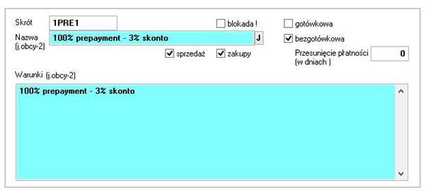 D2. Lista form płatności.