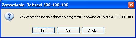 com czy dowolną inną. Ważne: bez połączenia komputera z Internetem wzywanie taksówek przy pomocy programu nie jest możliwe.