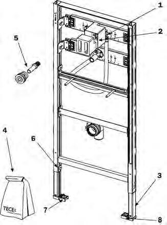 pisuaru z zaworem podtynkowym, wysokość montażowa 1120 mm 1 9820074 Korpus zaworu spłukującego do 165,50 pisuaru 2 9820075 Osłona plastikowa z szablonem 16,85 styropianowym i wkrętami 3 9820335