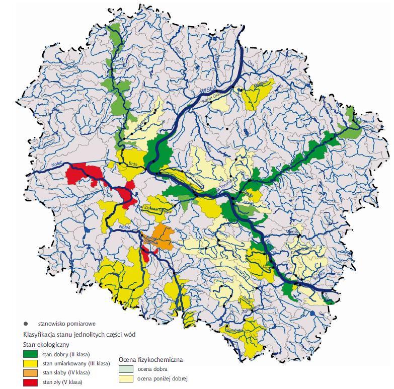 Tuchola 2,6 tys. m3/d Kamień Krajeński 0,3 tys. m3/d (głównie na dopływach) Sępólno Krajeńskie 1,1 tys. m3/d (głównie na dopływach) Koronowo 3,7 tys. m3/d. Brda jest również podstawowym źródłem zaopatrzenia w wodę mieszkańców Bydgoszczy 28,4 tys.