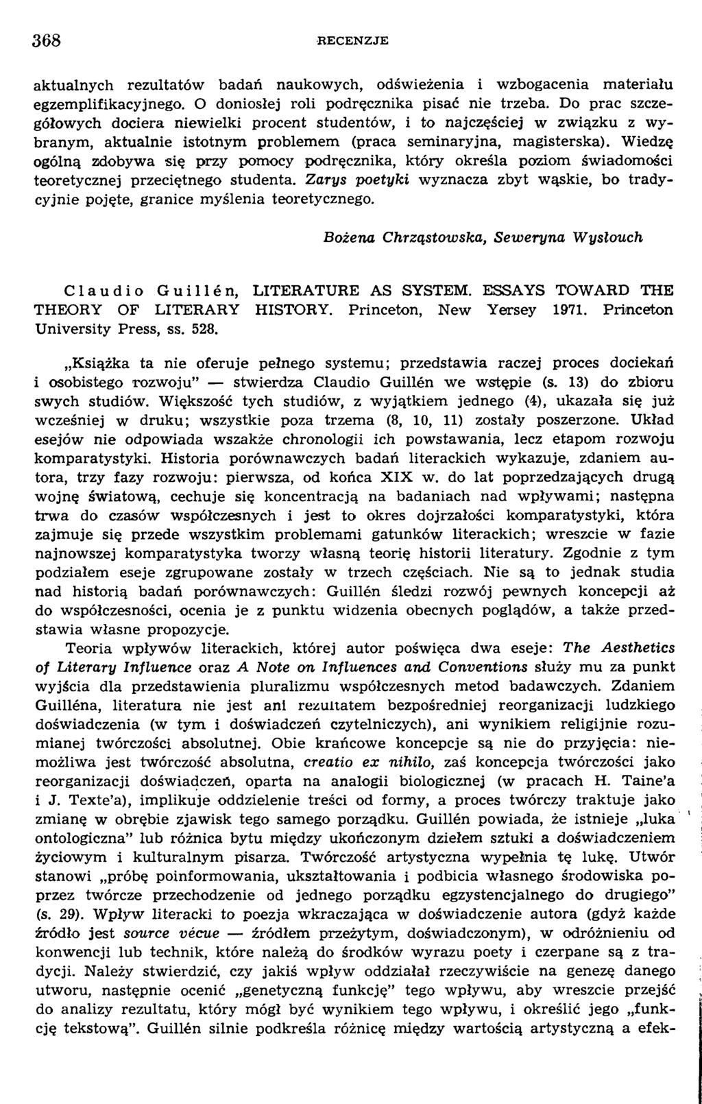 aktualnych rezultatów badań naukowych, odśw ieżenia i w zbogacenia m ateriału egzem plifikacyjnego. O doniosłej roli podręcznika pisać nie trzeba.