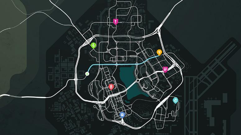 Mapa Ekran mapy Punkt docelowy Aktualna pozycja Trasa Ikony na mapie Podświetl ikonę, żeby zobaczyć jej opis. Gdy już wybierzesz cel, wciśnij przycisk, aby wyznaczyć trasę do tego punktu.