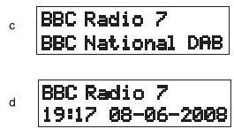 Tryby wyświetlania DAB Radio posiada siedem trybów wyświetlania dla DAB 1. Naciśnij i zwolnij przycisk Info/Menu ab