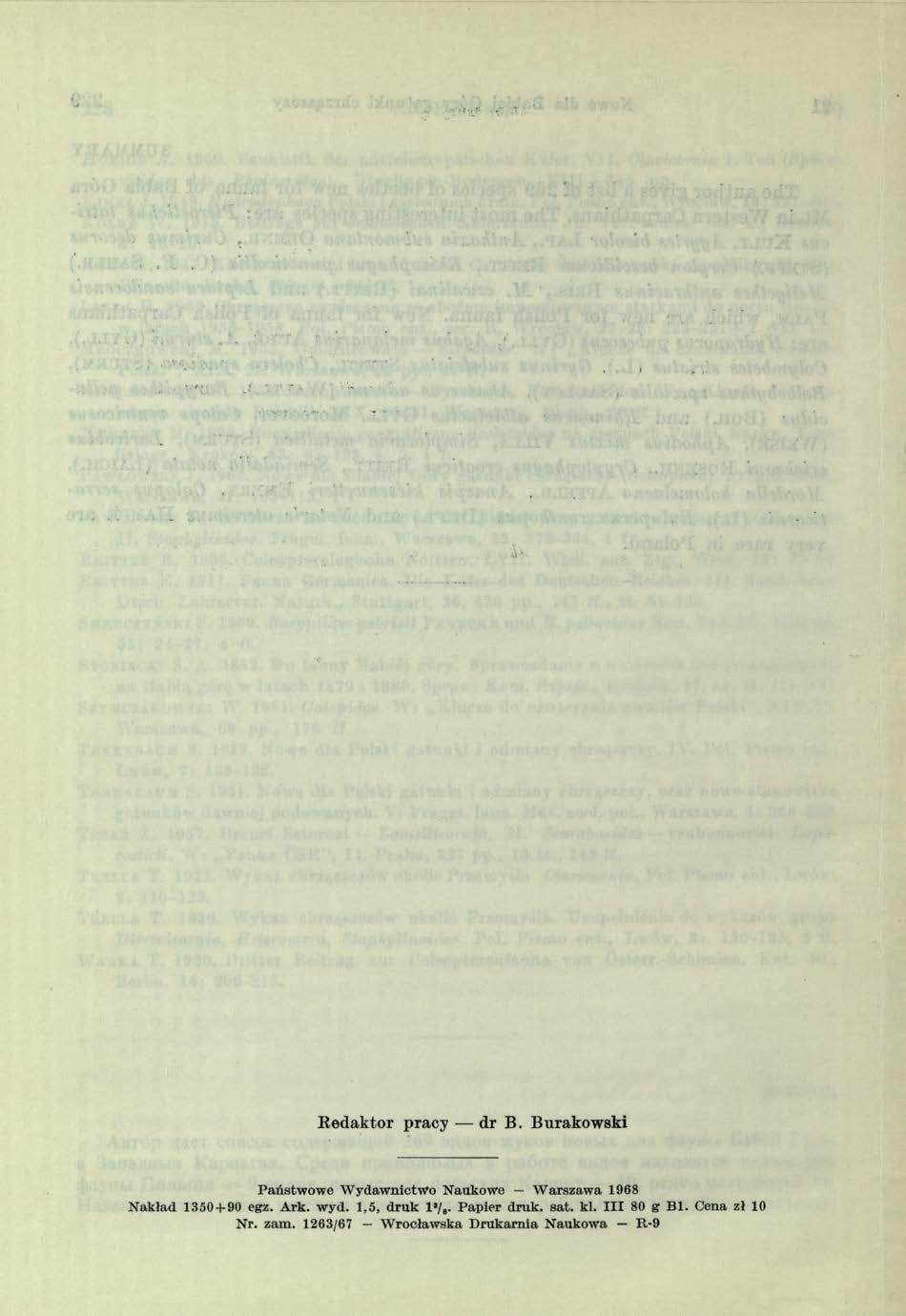 R edaktor pracy dr B. B urakow ski P a ń stw o w e W y d aw n ictw o N aukow e W arszaw a 1968 N a k ład 1350 + 90 egz. A rk. w yd.