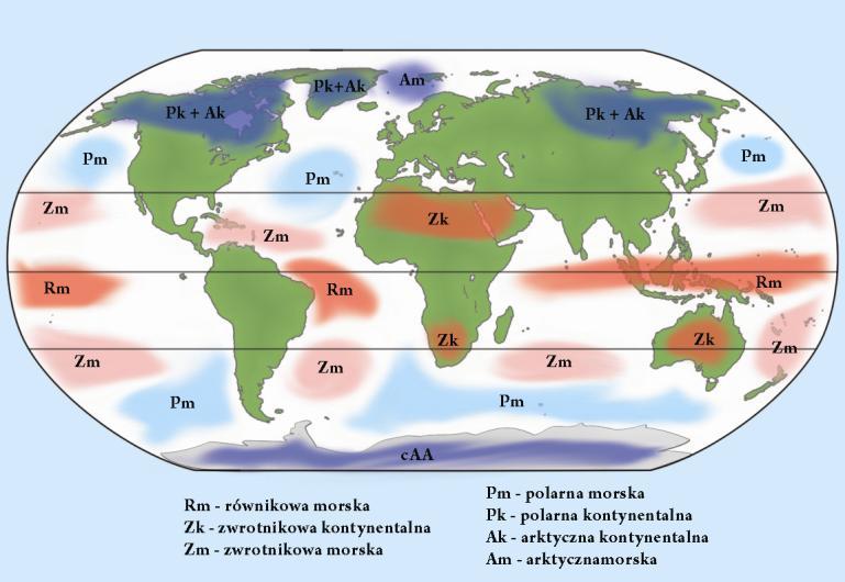 Kiedy przemieści się nad ląd, staje się niestabilne co skutkuje latem gorącą i parną pogodą z dużą aktywnością burzową. W zimie natomiast, przynosi nad ląd duże zachmurzenie i mgły.