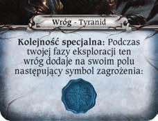 z talii Zagrożenia odpowiedniego koloru i kładzie ją odkrytą na swoim polu.