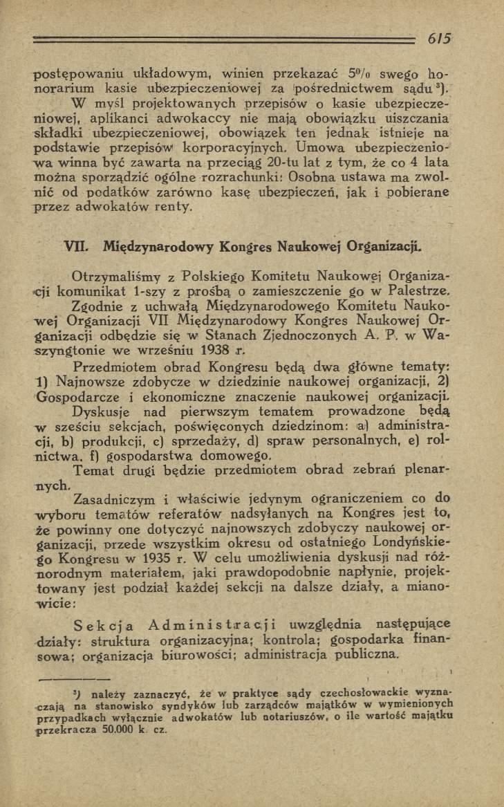 ---------------------------- - 6 /5 postępow aniu układow ym, w inien przekazać 5 /o swego h o n o rariu m kasie ubezpieczeniow ej za pośrednictw em s ą d u 3).