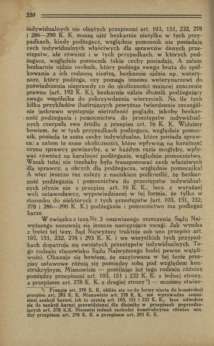 indywidualnych nie objętych przepisami art. 103, 151, 232, 278 i 28b 290 K.