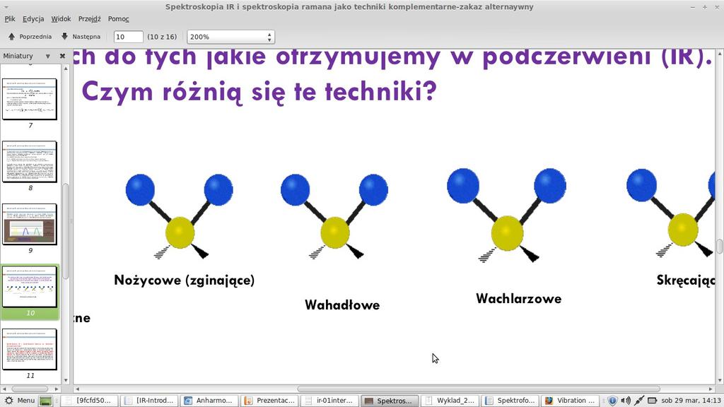 Rodzaje drgań normalnych Zginające Nożycowe,