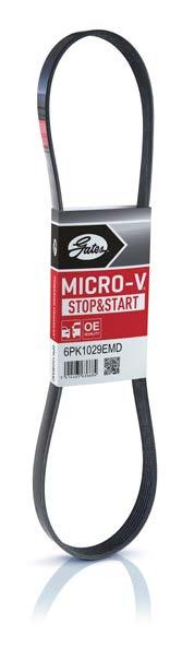 MICRO-V STOP&START PASEK STOP-START Przeznaczony do samochodów wyposażonych w system stop-start napędzany paskiem Systemy stop-start przyczyniają się do redukcji zużycia paliwa, emisji CO 2 i w wielu