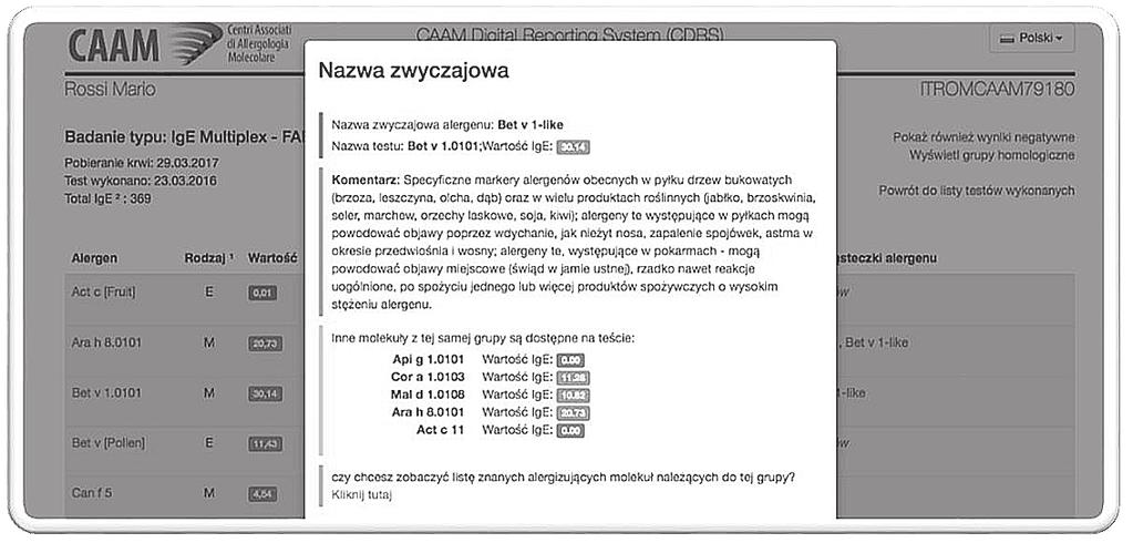 4 geny na teście są rekombinowane a które naturalne, które alergeny są wyłącznie na teście FABER, czy wreszcie, które alergeny należą do interesujących nas grup białkowych.