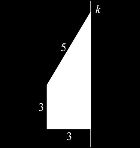 Przykład 4. Obliczmy objętość i pole powierzchni całkowitej bryły obrotowej powstałej w wyniku obrotu trapezu prostokątnego wokół prostej zawierającej jego dłuższą podstawę (patrz: rysunek).