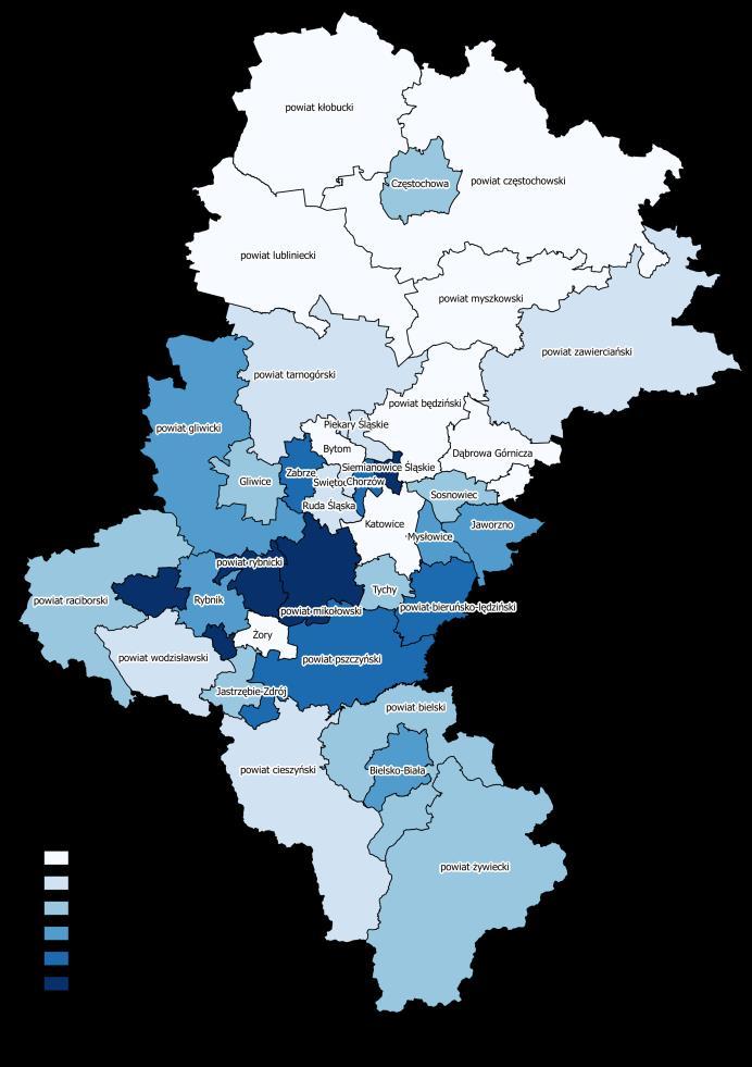 ZGONY NIEMOWLĄT WEDŁUG POWIATÓW W WOJEWÓDZTWIE ŚLĄSKIM NA 1 000 URODZEŃ ŻYWYCH 2014 2015 1 Powiat m.