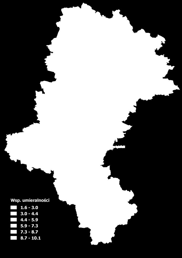 cieszyński 1,7 6 Powiat m.bielsko-biała 1,8 7 Powiat m.gliwice 1,8 8 Powiat m.częstochowa 2,9 9 Powiat m.