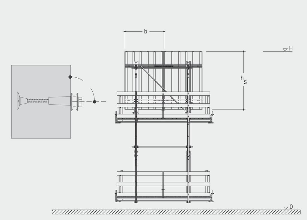 Diagram nośności platform KONSOLE WISZĄCE CS 240L 6 2,10 2,40 Wysokość szalunku h s [m] 5,7 5,4 5,1 4,8 4,5 4,2 3,9 3,6 2,30 2,50 2,65 2,75 2,90 3,00 Wysokość używania powyżej 100 m nad poziomem