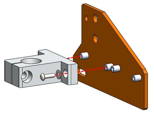 2. Montaż mocowania SK16: Zamontuj i dokręć mocowanie wałka na osi Z.