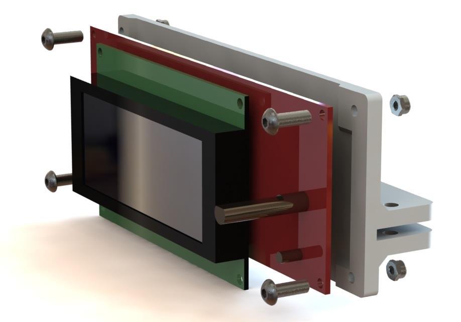 13. Montaż ekranu do elementu drukowanego Screen_holder: Zamontuj ekran za pomocą śrub M3x12 oraz