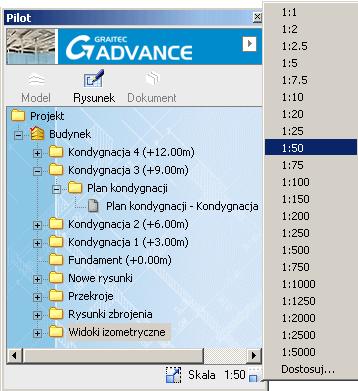 Rysunki Rysunki 1: Skalowanie opisów osi na widokach zbrojenia W