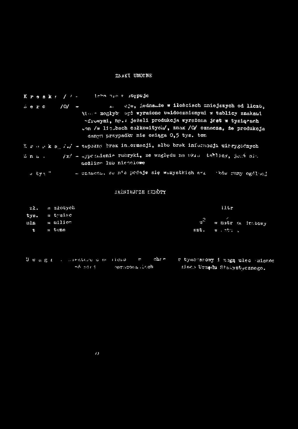 ormacjl, albo brak nformacj p-rygcćnych Z n a. />;/ -. ypc r.uena rubryk, ze względu na uk«; ablcy, ju;: n-.