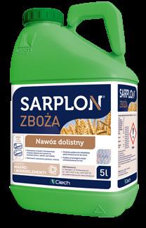 SARPLON ZBOŻA Sarplon Zboża to wieloskładnikowy, zbilansowany nawóz przeznaczony do dolistnego nawożenia zbóż ozimych i jarych.