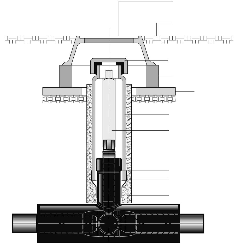 MANT system rur preizolowanych Zawór kulowy układanie w ziemi schemat montażu 6.