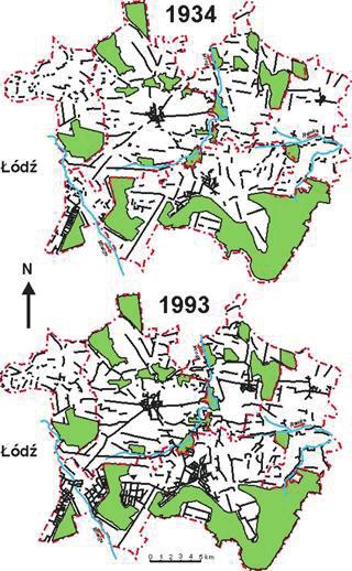 140 Marcin Wójcik under the influence of industrialisation in Bełchatów poviat (district) and of M. Wójcik (2006a) on the analysis of the formation of a settlement belt of an agglomeration (Figure 5.
