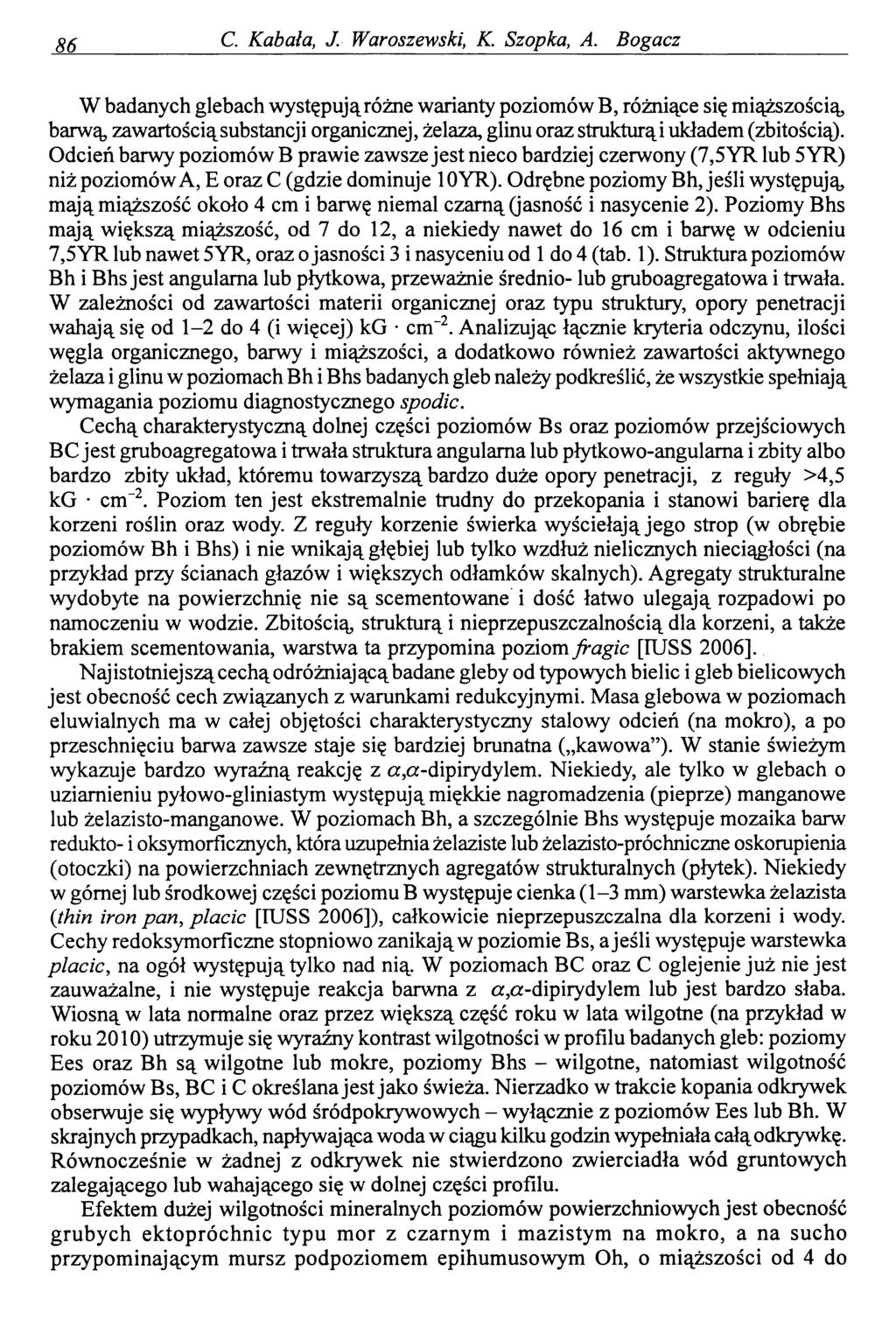 86. C. Kabała, J. Waroszewski, K. Szopka, A.