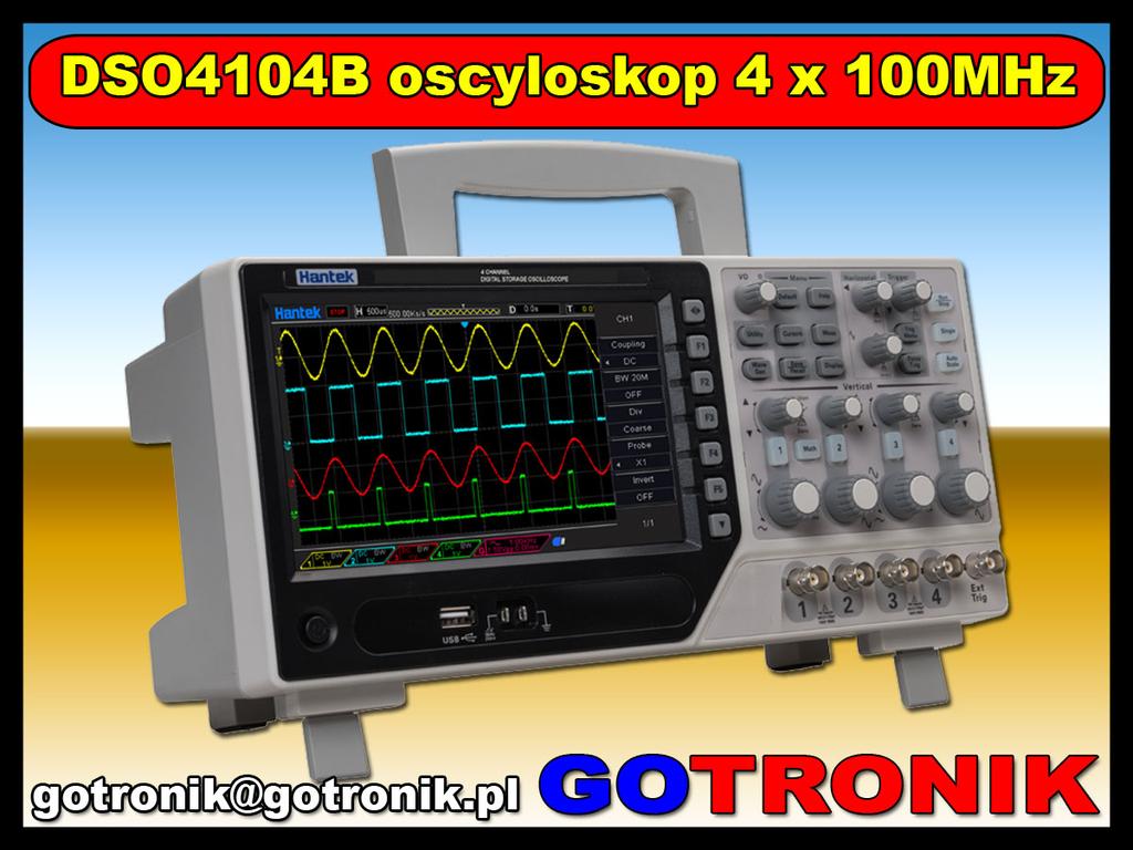 Infomacje o podukcie Utwozo 13-11-2017 DSO4104B oscyloskop cyfowy czteokanałowy 100MHz Cena : 1.