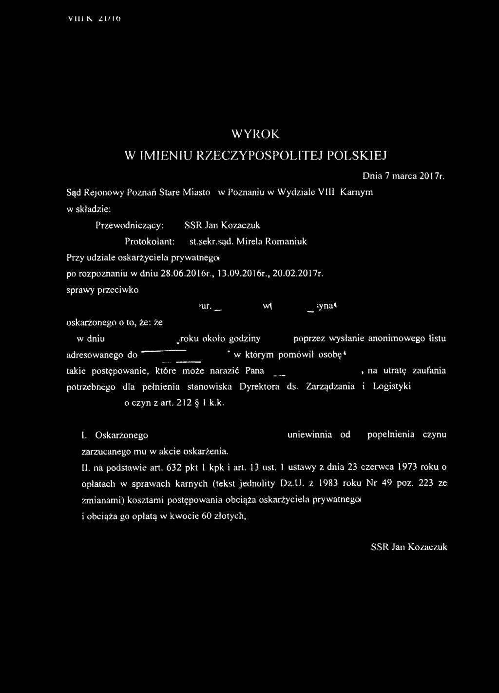 Poznań Dnia 24 Sierpnia 2017 Roku A 17 Pdf