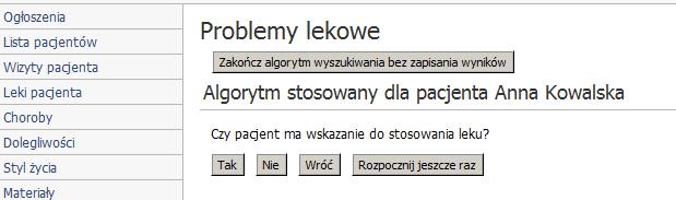 przepisania tego tematu z nową datą planowanej realizacji. 11. Problemy lekowe Zakładka ta umożliwia dokumentowanie wykrytego problemu lekowego.