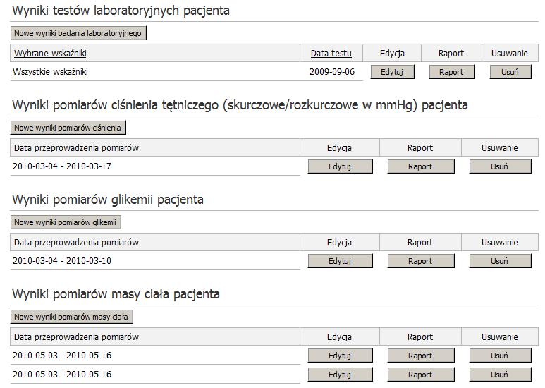 C D rysunek 20 4.7.1 Wyniki badań laboratoryjnych Jeśli chcesz dodać wyniki badań laboratoryjnych, kliknij 'Nowe wyniki badania laboratoryjnego' (rysunek 20: ).
