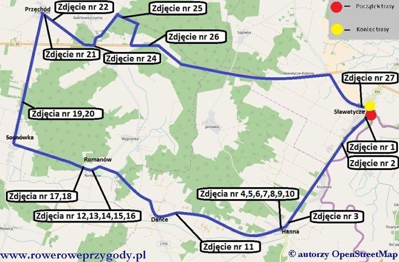 Wycieczka nr 49 SŁAWATYCZE HANNA ROMANÓW PRZECHÓD - SŁAWATYCZE Dystans: ok.