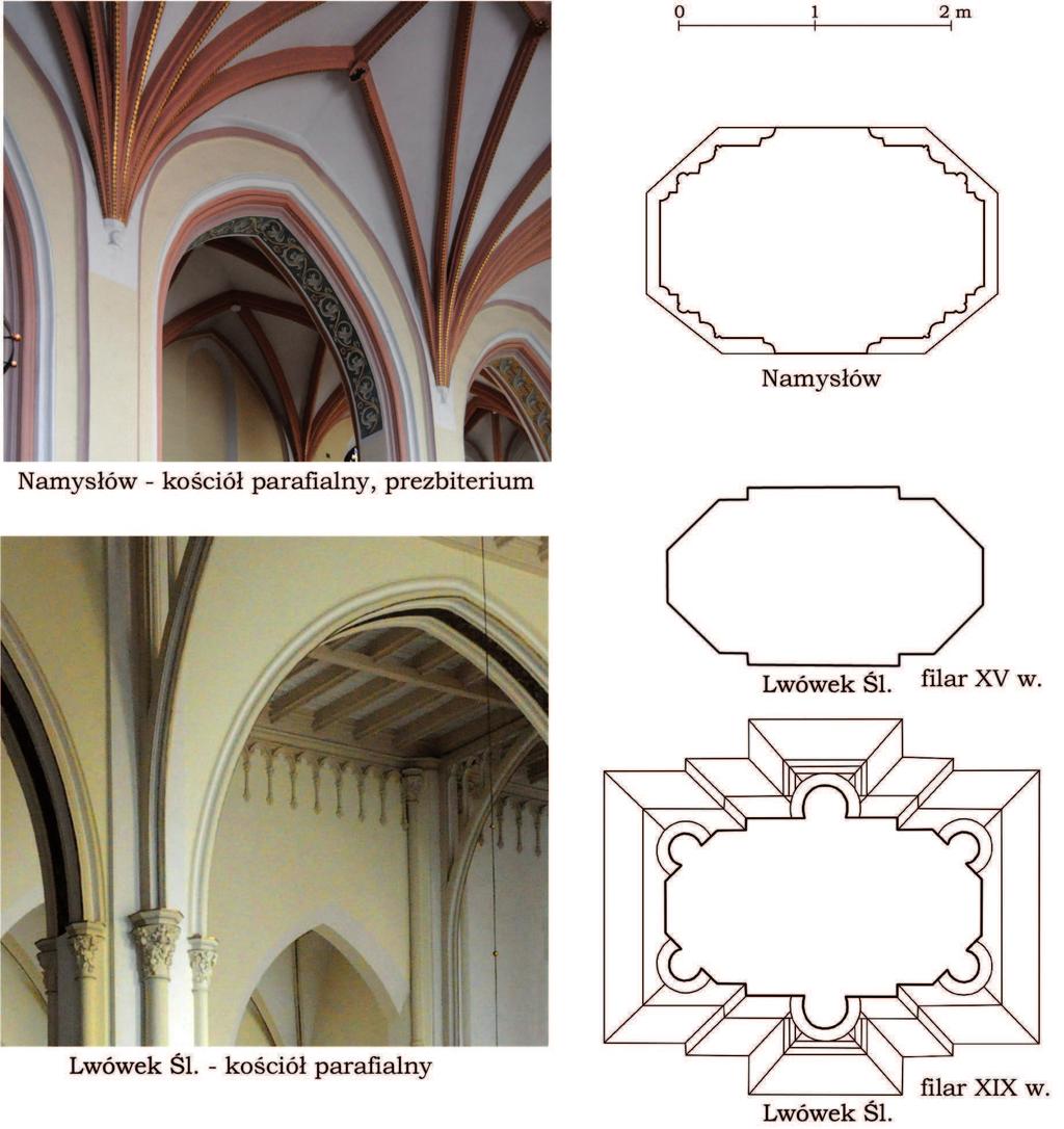 29. Filary o mioboczne wyd u one 29. Elongated octagonal pillars na cianach i larach. Sk adaj si one z popiersi podtrzymuj cych g owami wieloboczne geometryczne wsporniki.