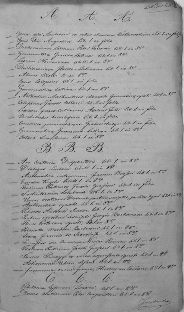 Spisy i katalogi wielkopolskich bibliotek klasztornych 107 Ryc. 1. AA Poznań, Konsystorz i Kuria Arcybiskupia, sygn.