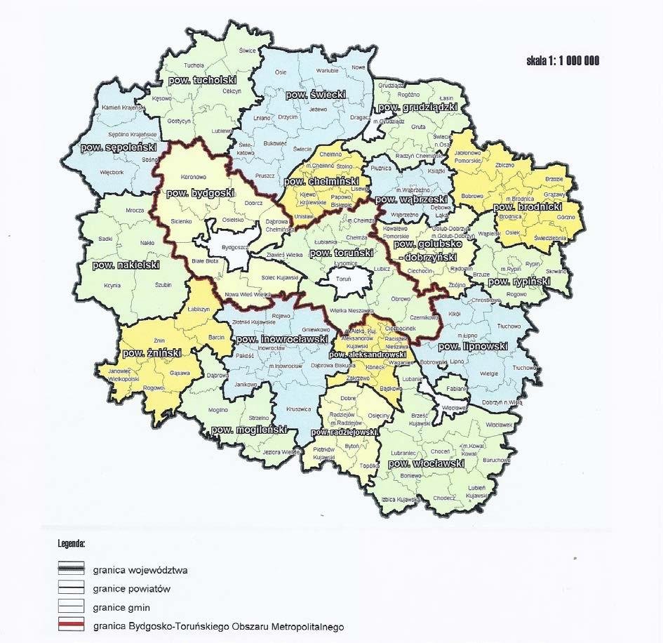 Dziennik Urzędowy Województwa Kujawsko-Pomorskiego 23 Poz. 3126 Rys. 1. Podział administracyjny województwa kujawsko-pomorskiego Źródło: www.kujawsko-pomorskie.eu, dostęp: 15.03.2015 r.