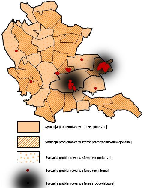 2.7. Identyfikacja obszaru zdegradowanego wraz z uzasadnieniem Ostatnim etapem przeprowadzonej diagnozy było wskazanie obszaru zdegradowanego, który po pierwsze wykazuje kumulację negatywnych zjawisk
